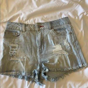 High waisted striped shorts